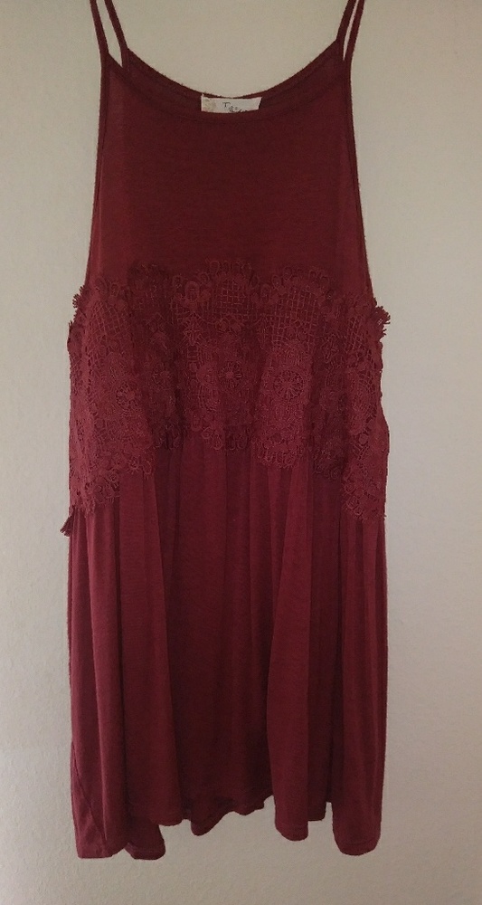 Halter Tank w/ Lace Design